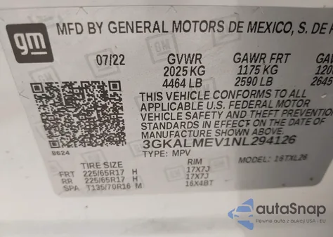 2022 GMC Terrain Fwd Sle из США, поврежденный, VIN 3GKALMEV1NL294126